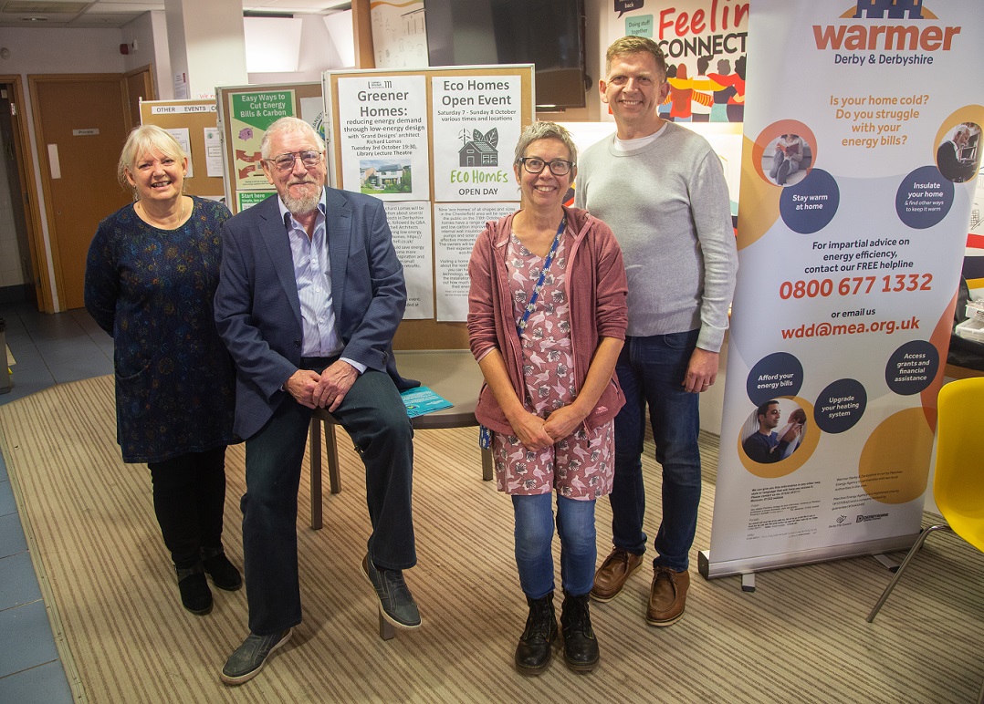 Members of Transition Chesterfield with Councillor Martin Stone at the Eco Hub