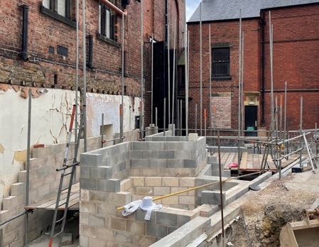 Image shows works to create a new back of house area on Station Back Lane