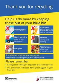 Blue bin sticker