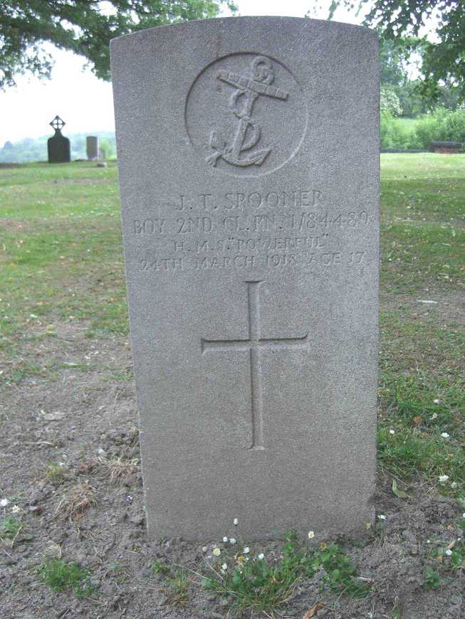 Spital Cemetery gravestone of J T Spooner