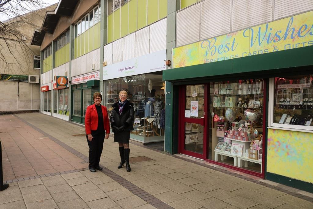 Councillor Tricia Gilby and Councillor Kate Sarvent visiting Staveley High Street