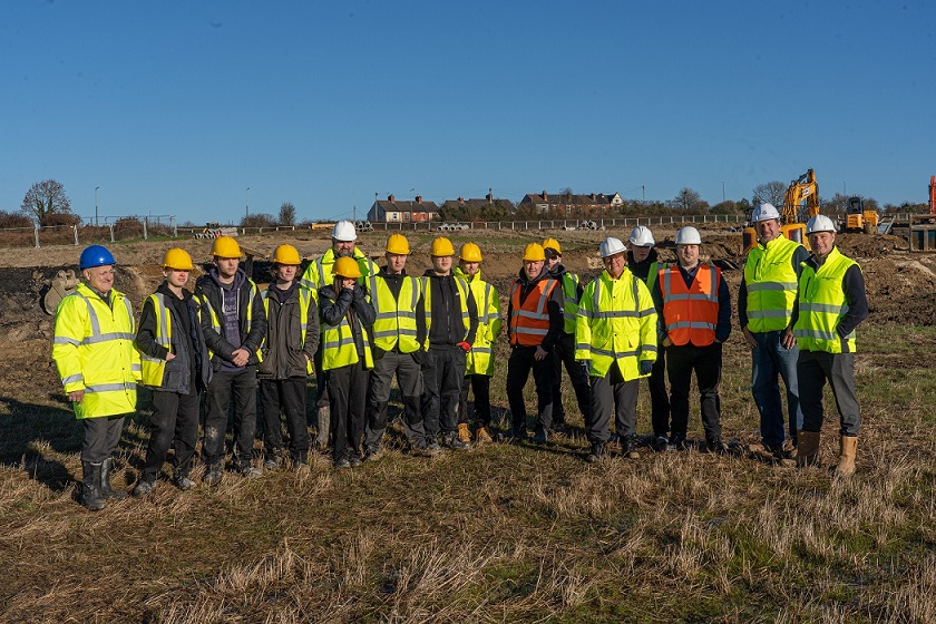 Students and the project team toured the future site of the Construction Skills Hub