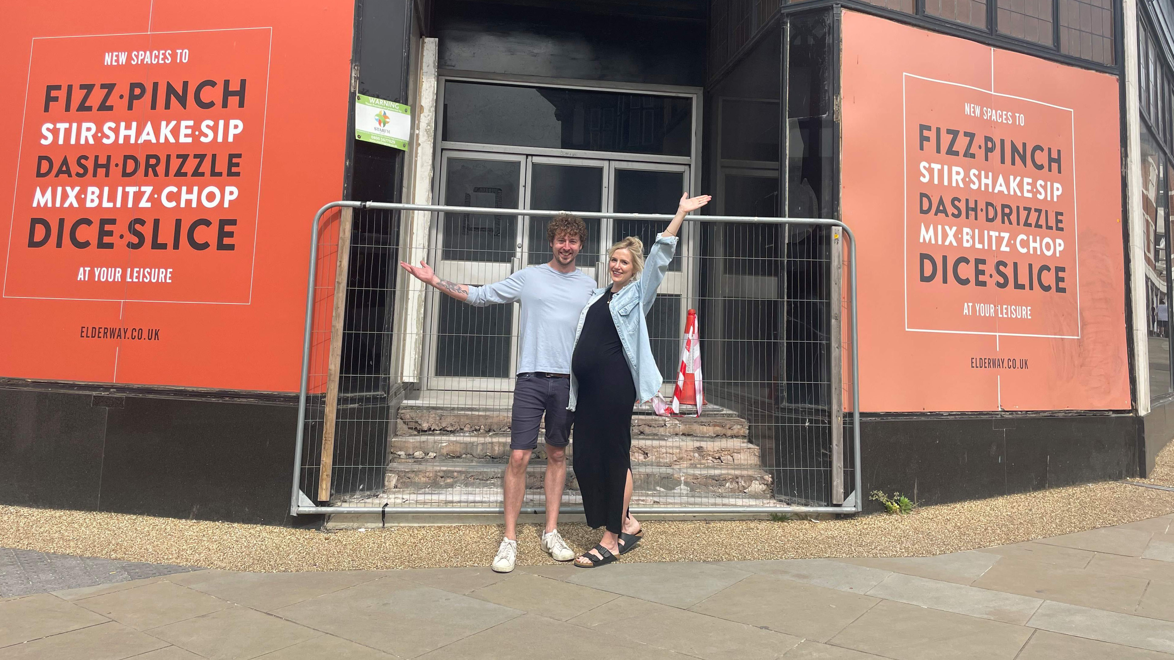 Gavin and Hannah Grainger outside the Elder Way development