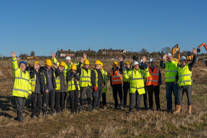 Site Visit To Construction Skills Hub with students and representatives from Chesterfield College, Chesterfield Borough Council and the Devonshire Group